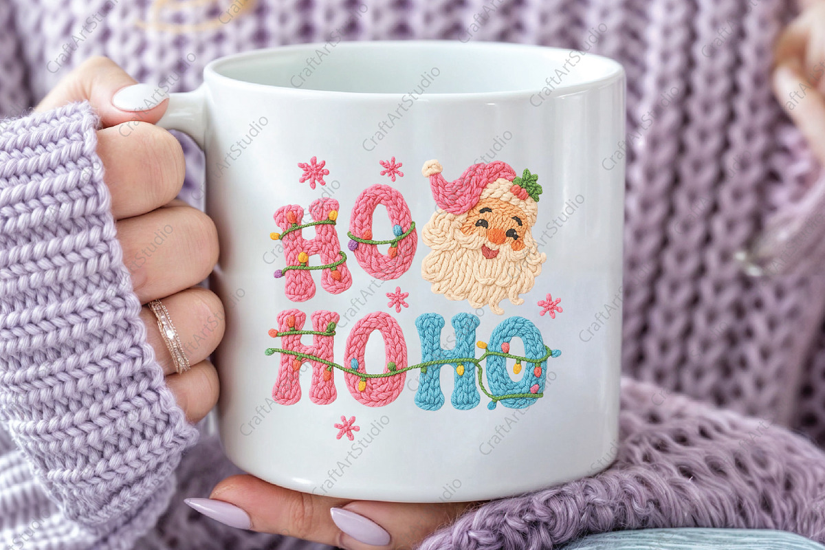 Christmas Ho Ho Ho Crochet PNG, an Illustration by CraftArtStudio (Photo 2 of 4)