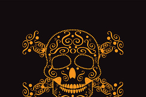 Skull And Crossbones Orange