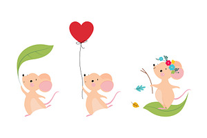 Cute adorable mice in different, an Animal Illustration by TopVectors