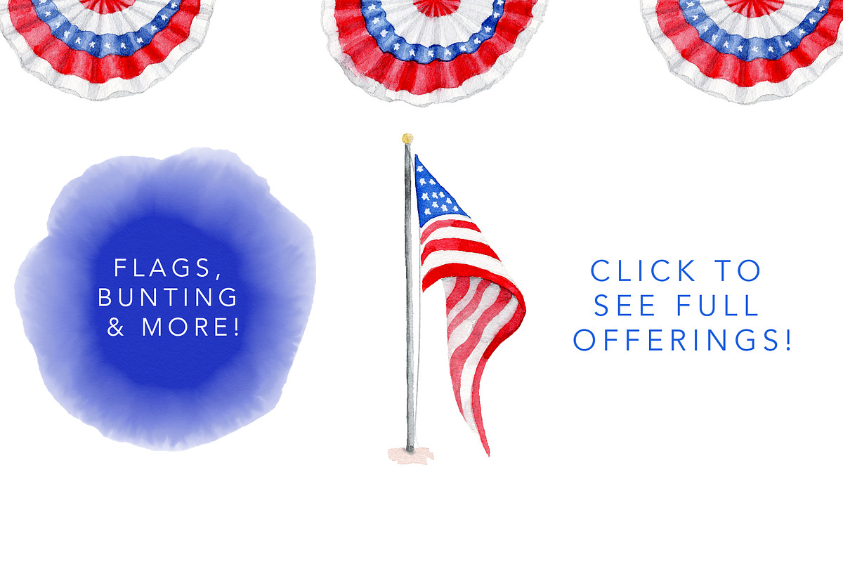 American Flag Watercolor Collection, an Illustration by One and Only Paper (Photo 2 of 7)