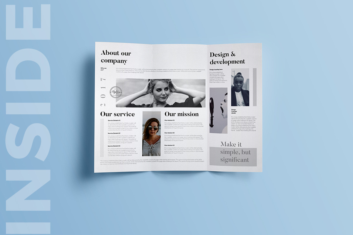 Agency profile Tri-fold brochure, a Brochure Template by GraphicsEgg (Photo 3 of 5)