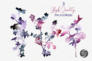 Watercolour Twilight Floral Clipart