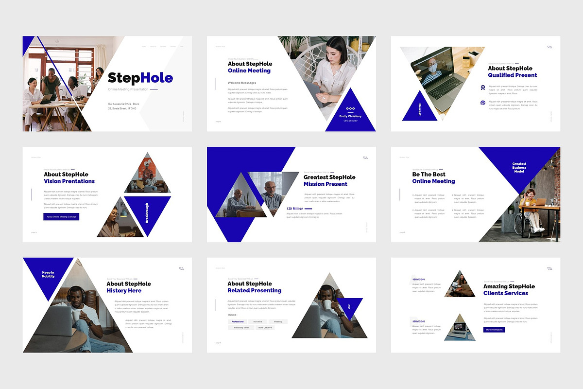 StepHole Online Meeting Google Slide, a Presentation Template by PuriCreative (Photo 2 of 5)