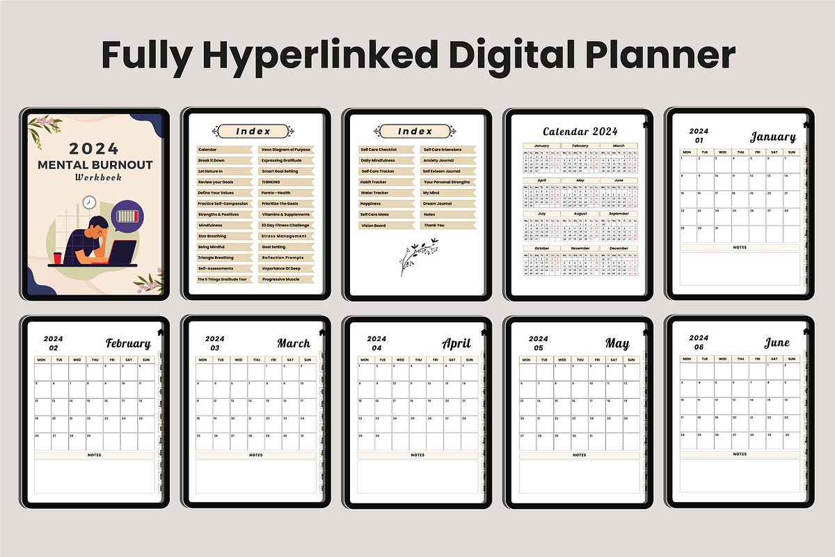 Digital 2024 Mental Burnout Workbook, a Presentation Template by Designmela01 (Photo 2 of 12)