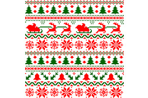 Christmas sweater seamless pattern, a Texture Illustration by Vector Tradition