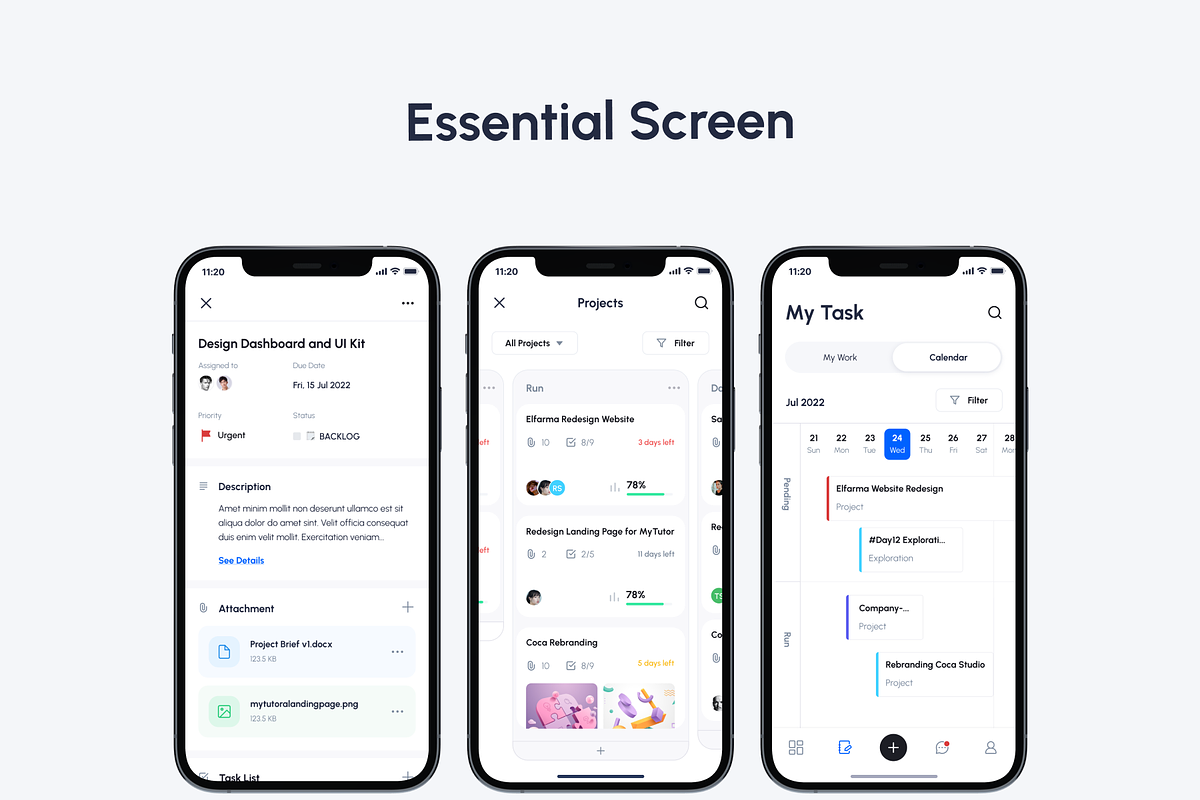 Coca - Project Management App, an UI Kit Template by Sans Design (Photo 5 of 12)