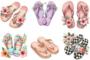 Retro Summer Flip Flops Sublimation, an Illustration by DreamArtGraphic (Thumbnail 3 of 4)