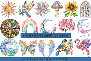 Stained Glass Sublimation Clipart, an Illustration by cherrydesign