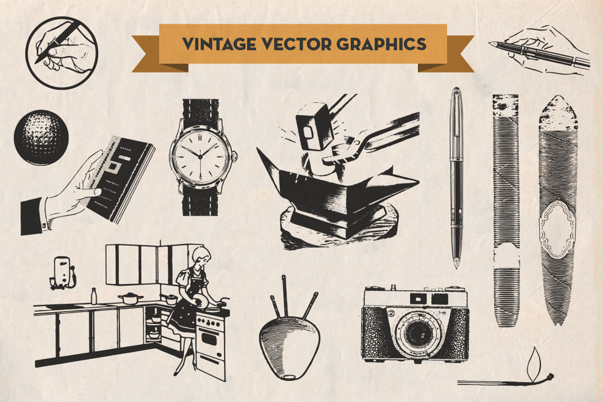 Vintage Vector Graphics, an Illustration by kloroform