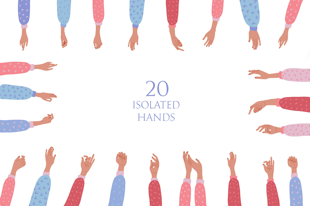Valentine's hands - clipart bundle, a Person Illustration by Lana Sham (Photo 4 of 10)