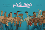Girls Idols bundle, vector, an Illustration by IvanNikulin (Thumbnail 1 of 2)