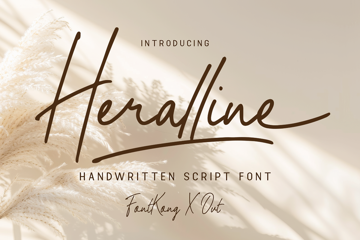 Heralline - Handwritten Script Font, a Script Font by overlaytemplates (Photo 1 of 5)