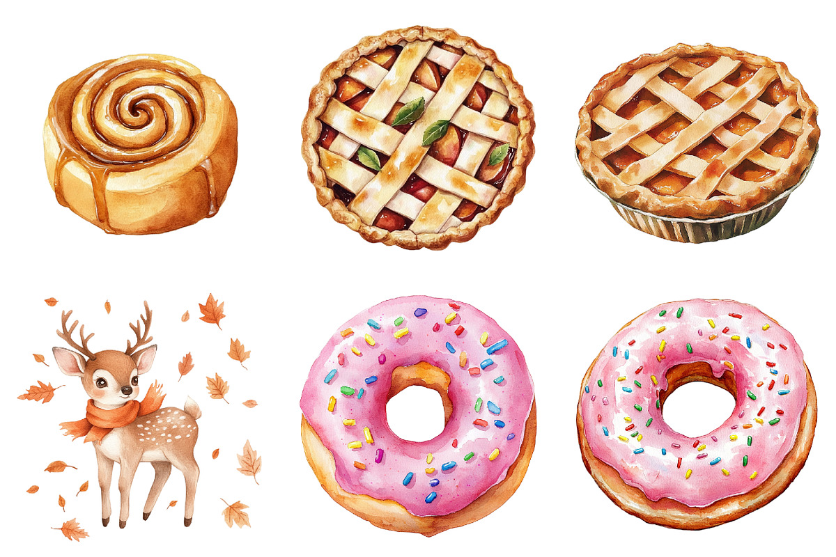 Watercolor Bakery Cooking Clipart, a Seasonal Illustration by CitraGraphics (Photo 4 of 5)