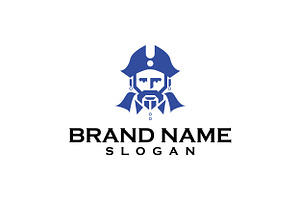Face of pirate logo design template, an Object Graphic by nicemorning