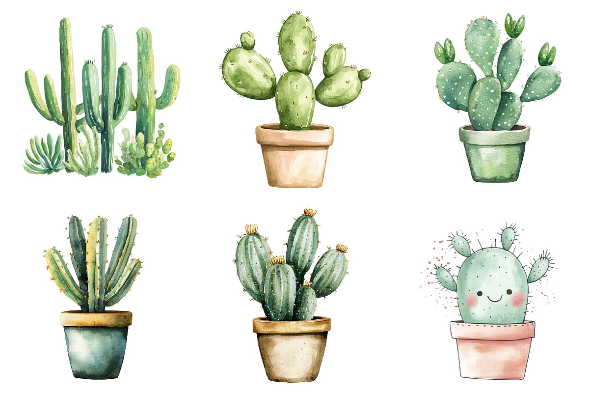 Cactus Doodle Sublimation Clipart, an Illustration by DreamArtGraphic (Photo 2 of 4)
