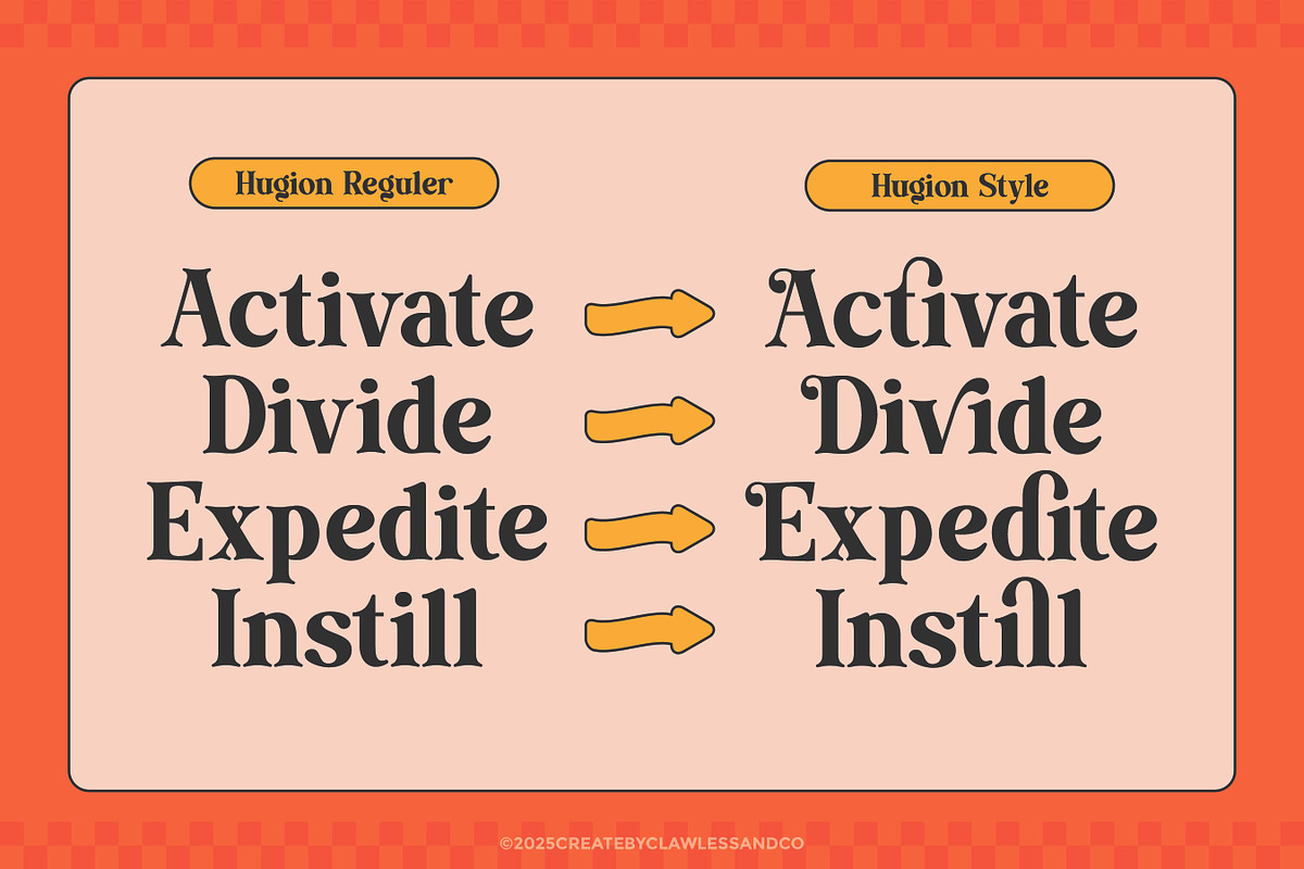 Hugion - Retro Vintage Font, a Font by Flawless And Co (Photo 9 of 10)