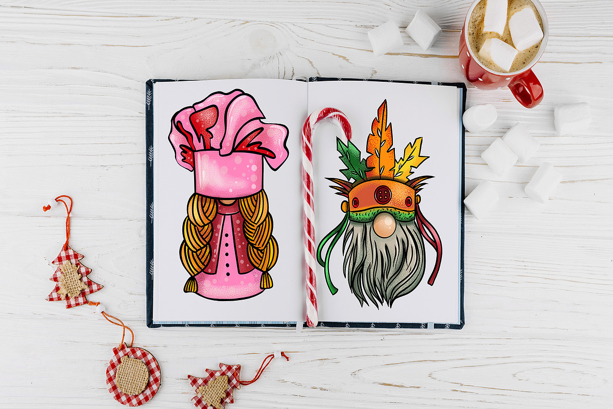 Christmas Gnomes clipart Procreate, an Education Illustration by ElladesignCo (Photo 2 of 7)