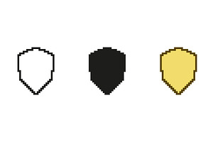 Pixel Art Shield Icon Set, an Object Illustration by Gentle Studio