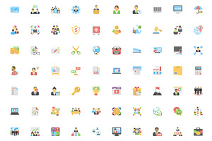 340 Flat Business Icons