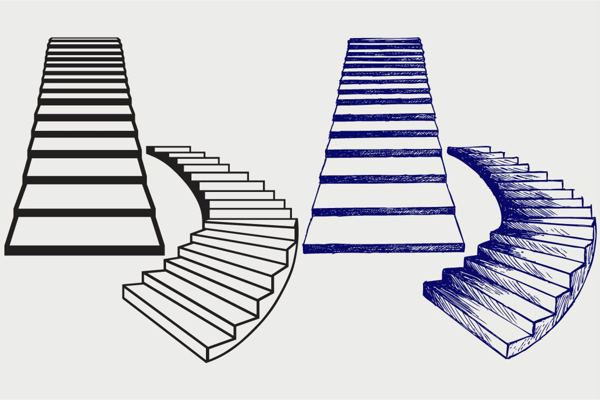 Staircase SVG, an Outline Icon by LineworkStock