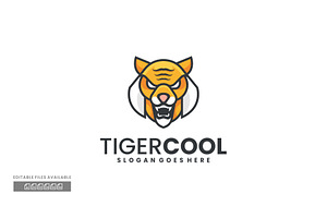 Tiger Cool Simple Mascot Logo, a Branding & Logo Template by ivan_artnivora