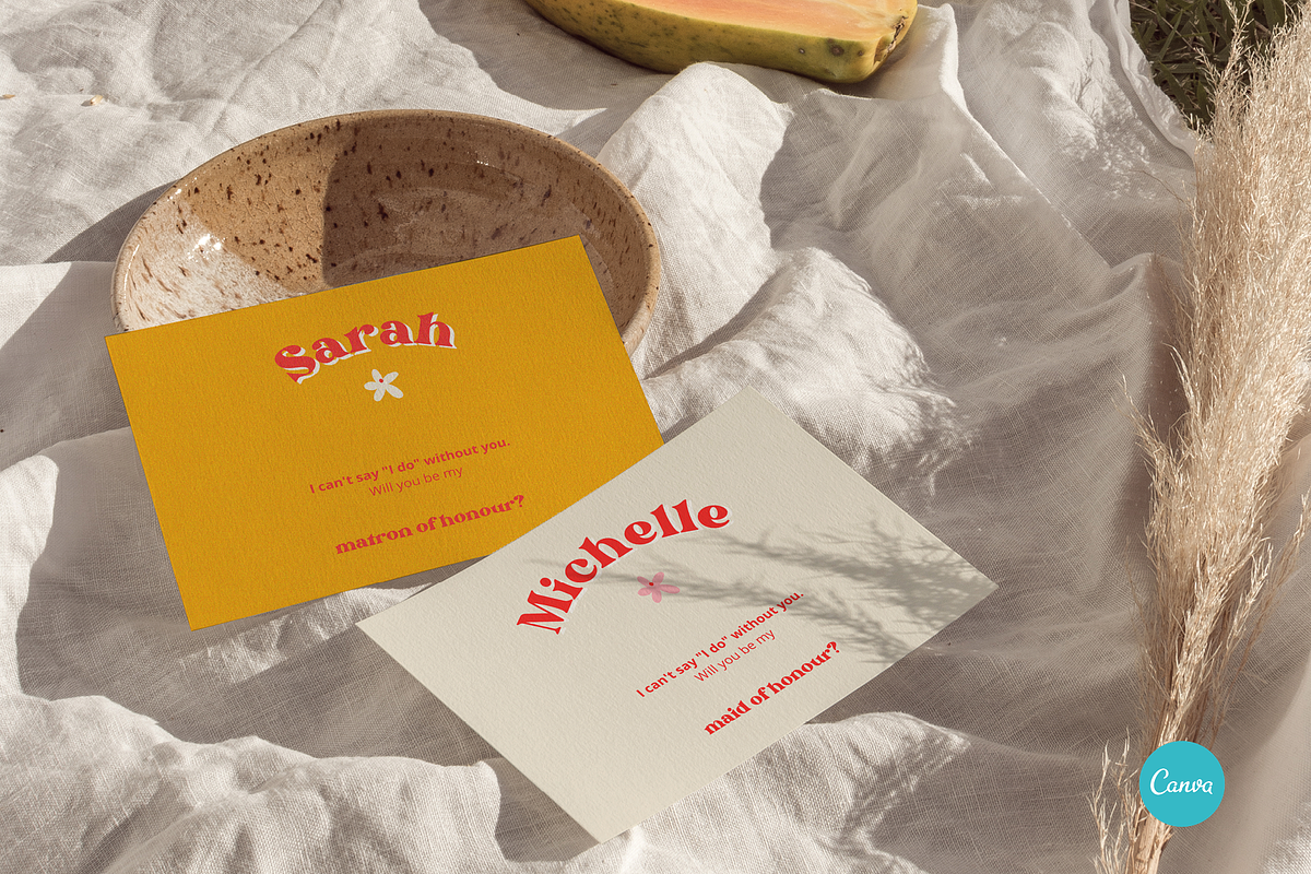 Colorful Bridesmaid Proposal Cards, an Invitation Template by StudioVonBraitenberg (Photo 5 of 8)