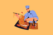 Chefs cooking food set, a Food Illustration by PaperTrident (Thumbnail 4 of 11)