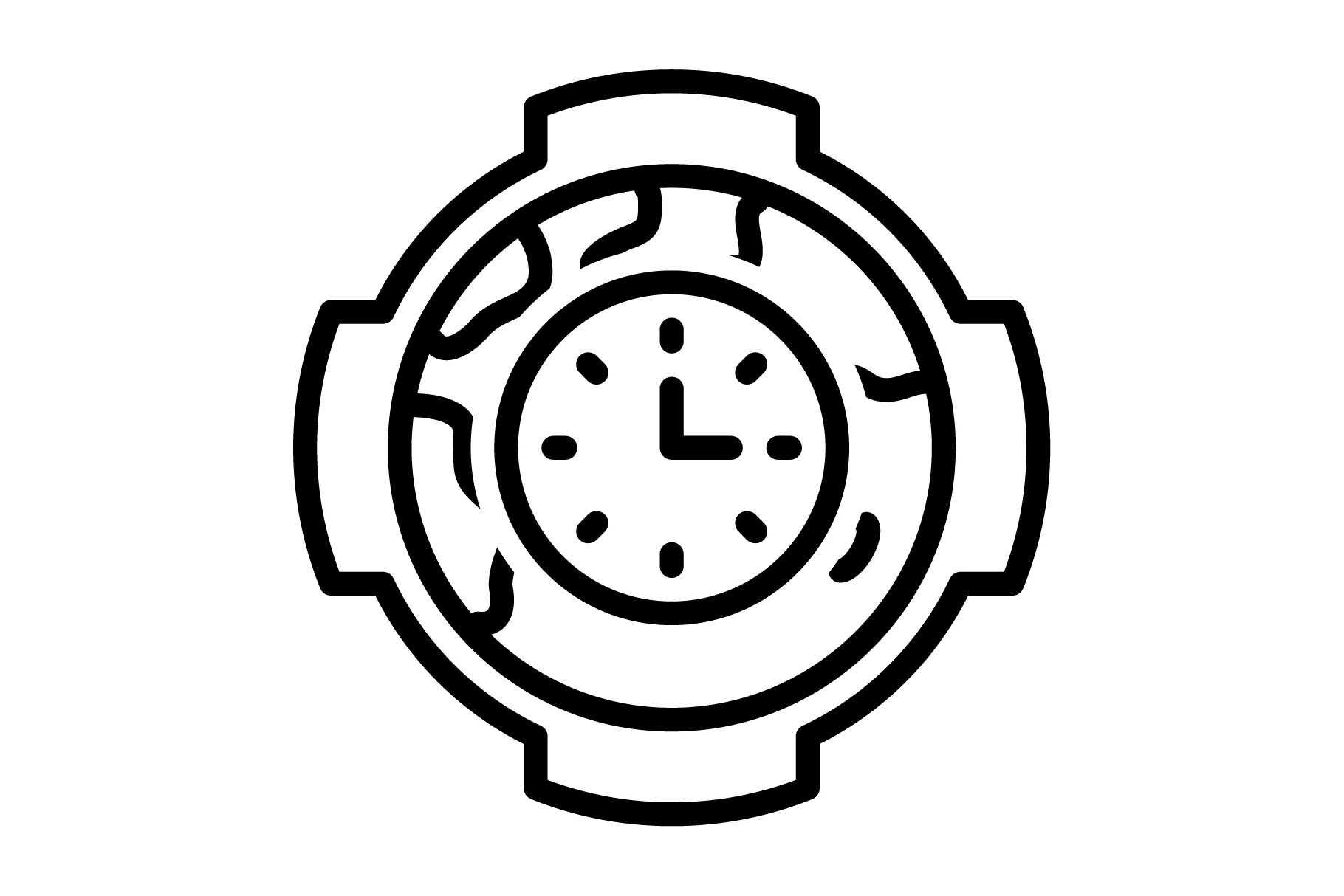 Gmt map black icon, an Outline Icon by Creative priyanka