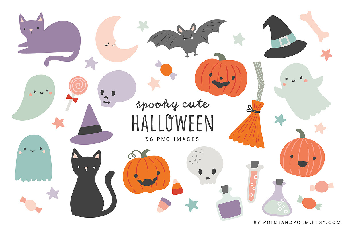 Cute Halloween Clipart Collection, an Illustration by Point and Poem