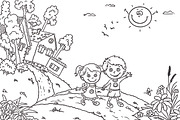Outline cartoon kids illustration, an Illustration by Bubert Art (Thumbnail 28 of 33)
