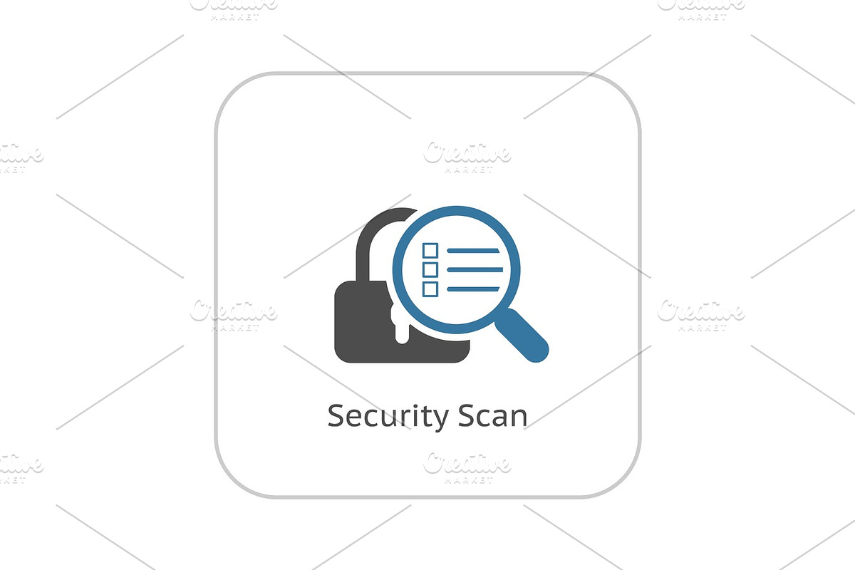 Security Scan Icon. Flat Design., a Technology Illustration by ...