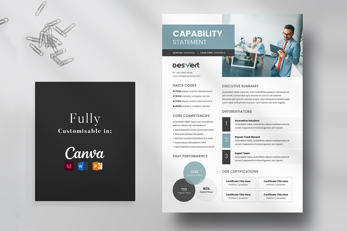 Business Capability Statement, A4, a Brochure Template by Niofix (Photo 2 of 8)