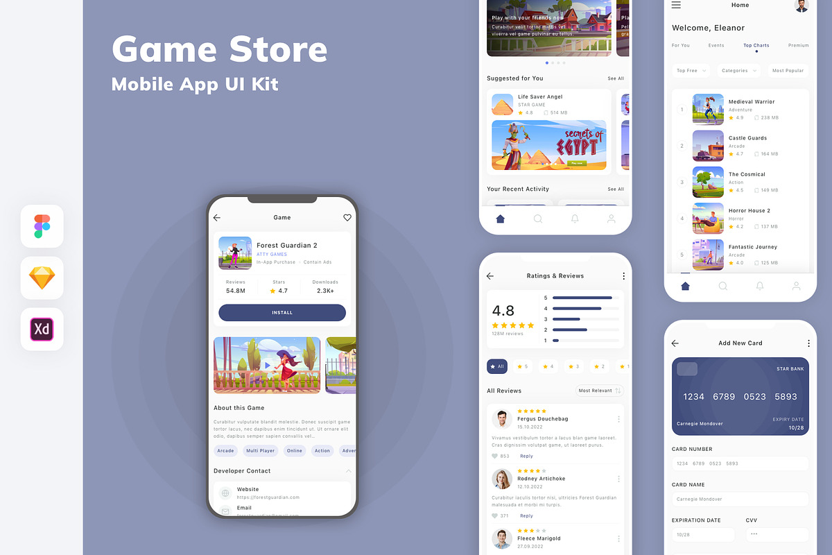 Game Store Mobile App UI Kit, an UI Kit Template by uicube