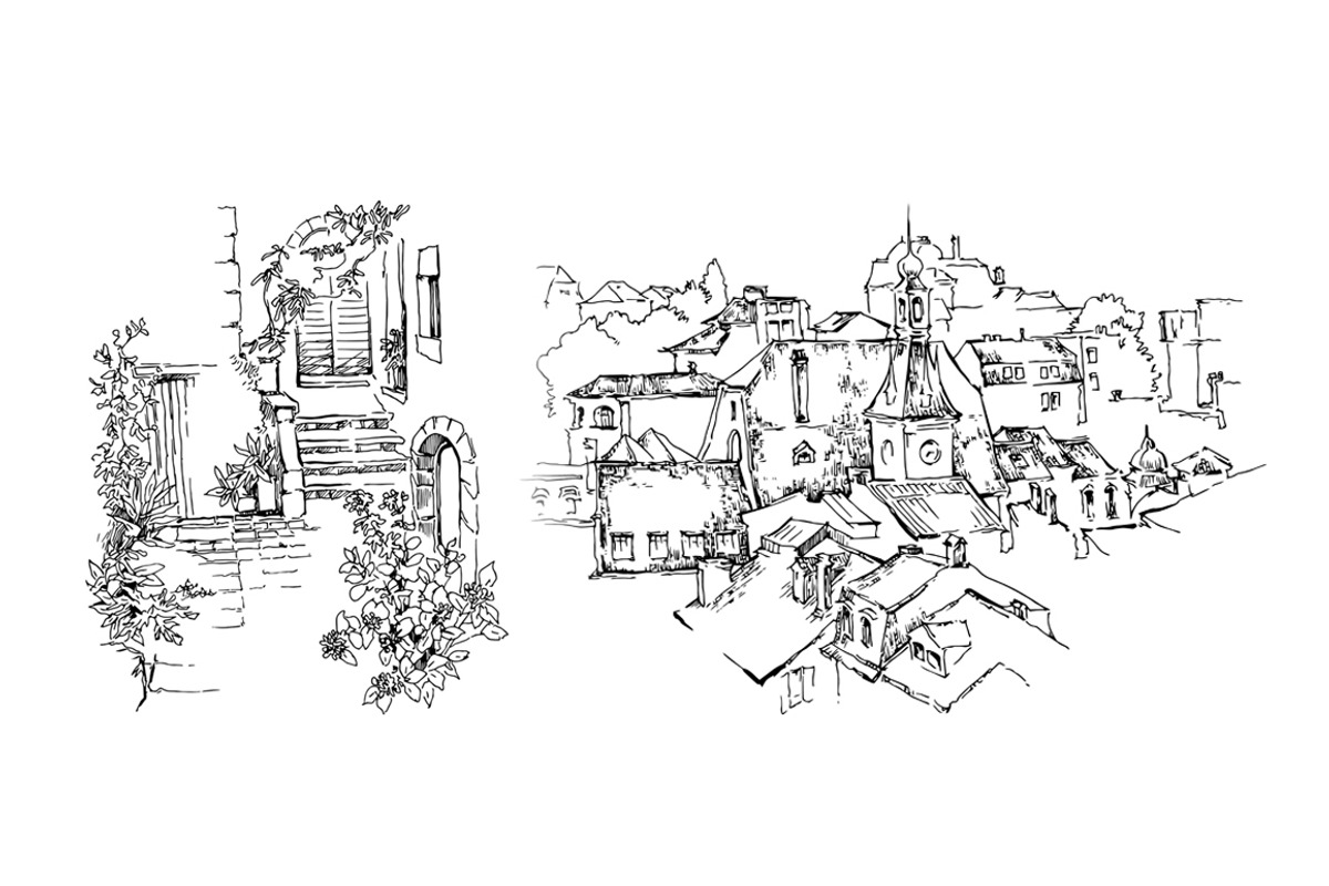 Set of Old Street landscapes, a Texture Illustration by Penndpaper (Photo 2 of 6)