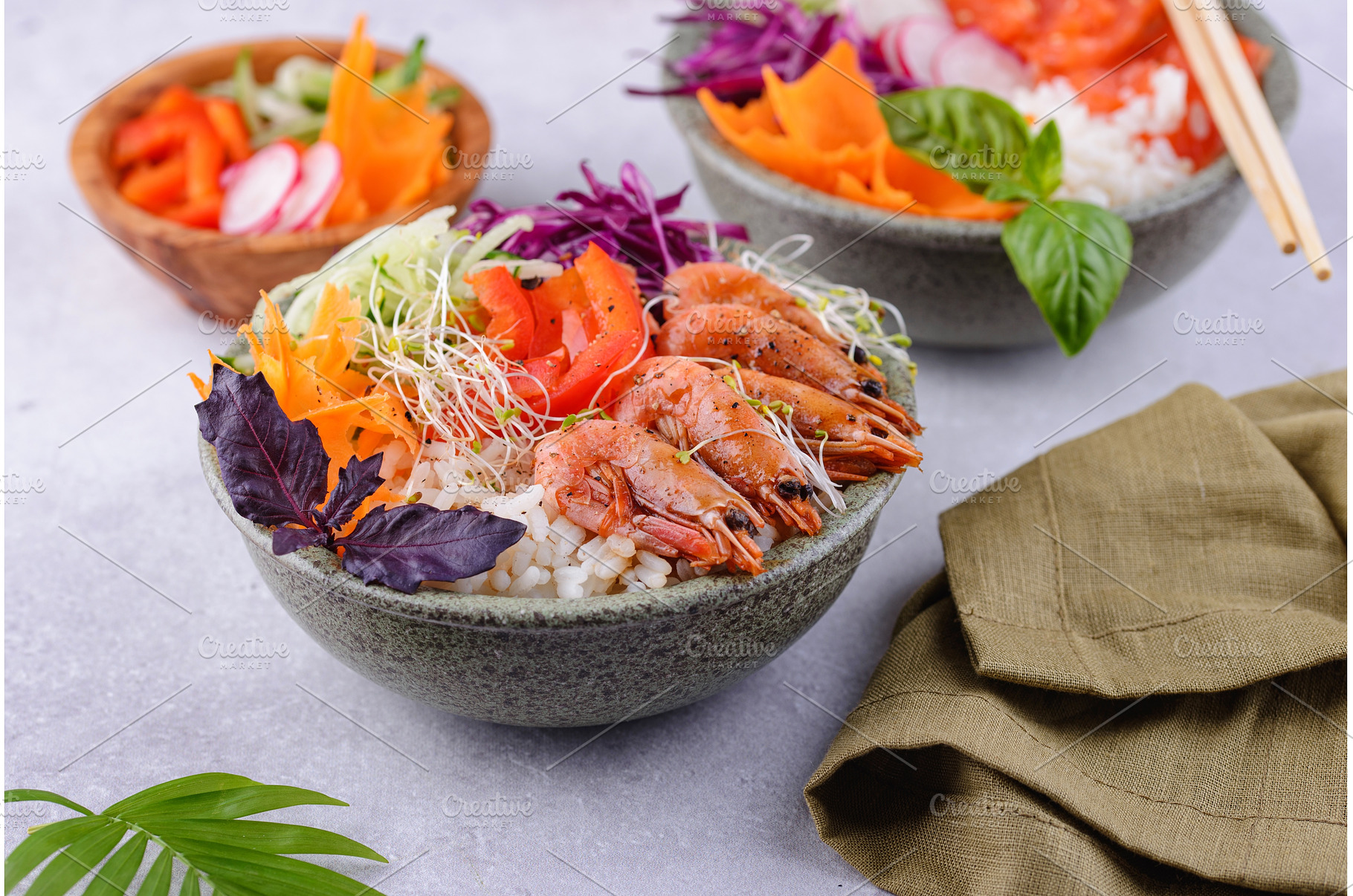 Hawaiian poke bowl with salmon and, a Food & Drink Photo by Yulia Furman