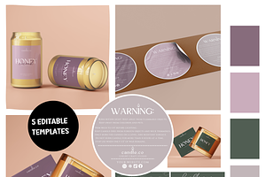 Candle Label Template Bundle Canva