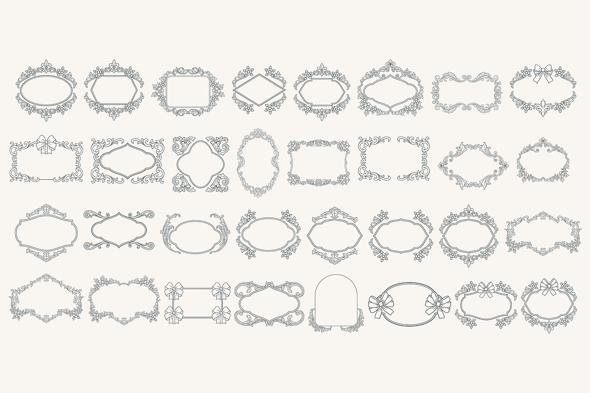 Vintage Ornamental Frames Bundle, a Decorative Illustration by Kusumaillustration (Photo 4 of 11)
