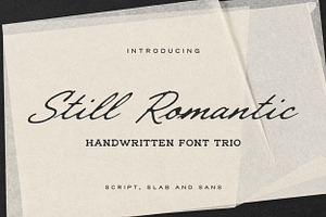 Still Romantic - Font Trio, a Script Font by Davide Bassu