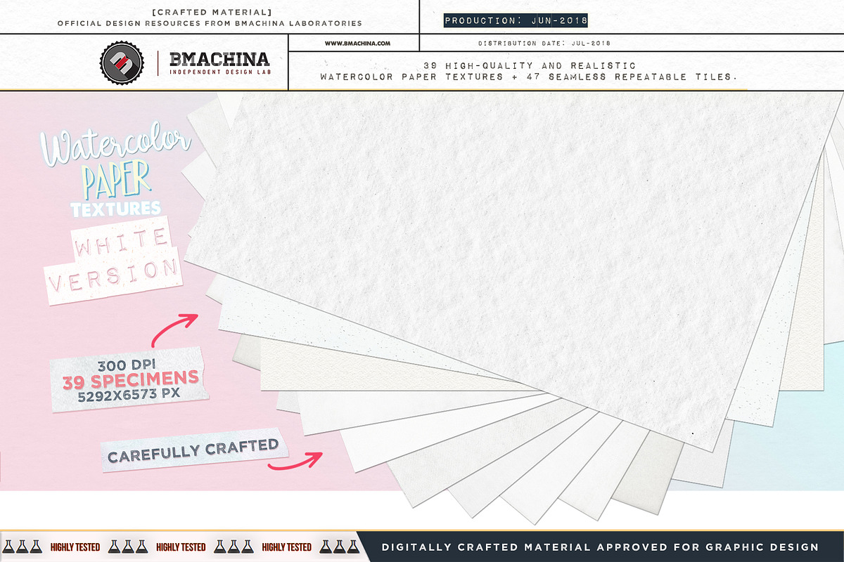 Seamless Watercolor Paper Textures, a Texture Graphic by BMACHINA Labs. (Photo 4 of 5)