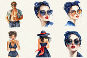 Navy Summer Outdoor Clipart, an Illustration by OK Design (Thumbnail 4 of 5)