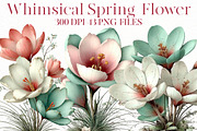 Whimsical Spring Flower Clipart, an Illustration by Designworld (Thumbnail 1 of 8)