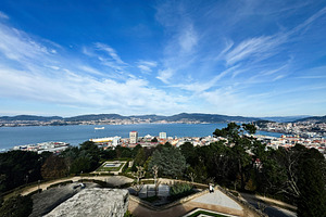 Scenic view of Vigo city and bay from a high perspective, Spain, a Photo by AS photostudio