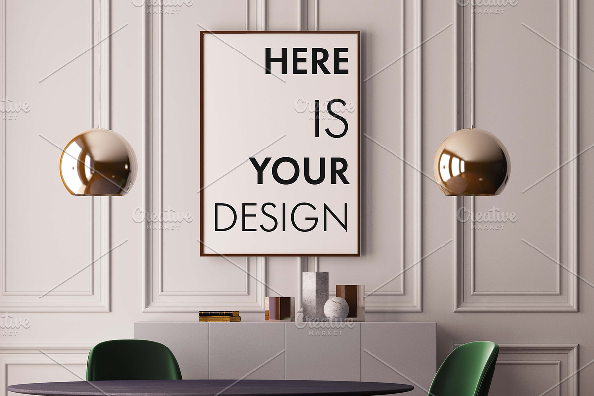 Mockup poster with a dining table, a Print Template by FilL239 (Photo 12 of 18)