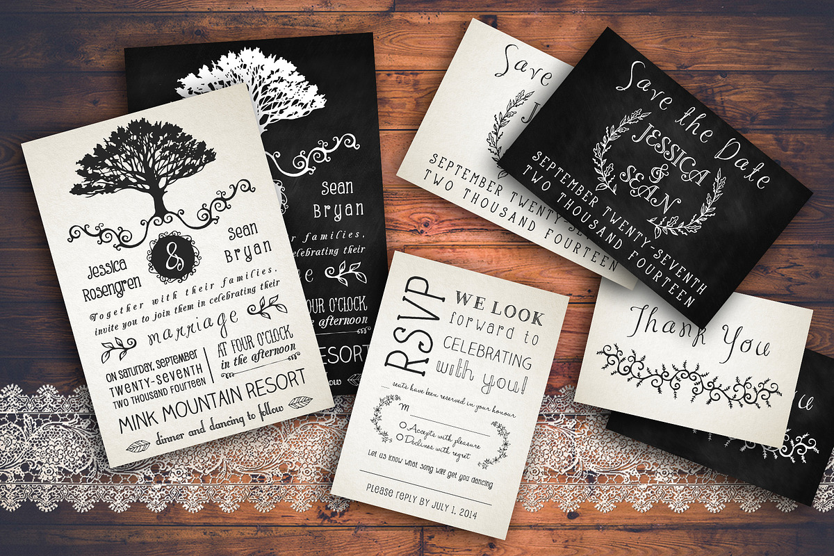 Rustic Wedding Invitation Pack, an Invitation Template by Knotted Design (Photo 1 of 4)