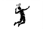 60 Badminton Player Smash Silhouette, a Person Illustration by Amazin_art (Thumbnail 42 of 42)