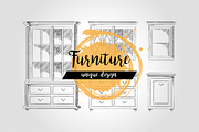 Furniture Hand drawn Vector set#2, a Decorative Illustration by Alltruecolours (Thumbnail 4 of 4)