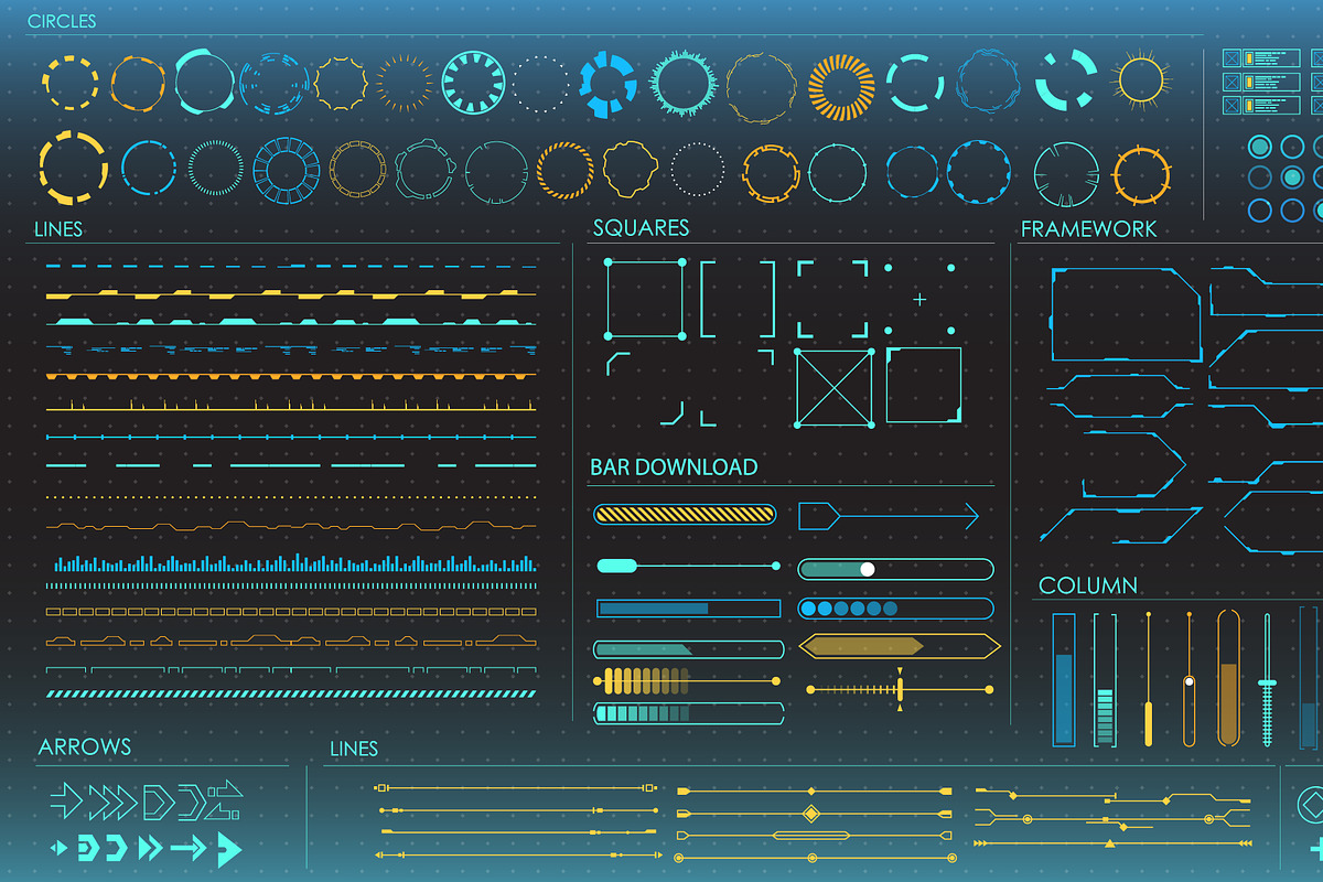 Set of HUD user interface elements, an Object Graphic by Andrew_Derr