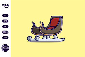 Simple Classic Winter Sleigh Cartoon, a Transportation Illustration by Satisfactoons