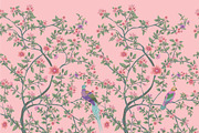 Chinoiserie Floral Bird Pattern, a Decorative Illustration by Mughal Wallpaper (Thumbnail 1 of 4)