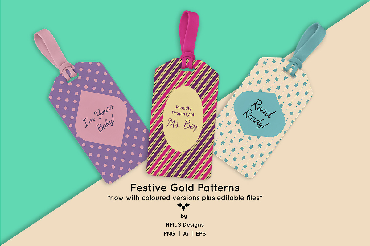 Festive Gold Patterns, a Pattern Graphic by HMJS Designs (Photo 2 of 7)